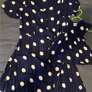 Elegant Navy Polka Dot Dress for Women